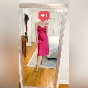 Bebe fuchsia slip dress, size small